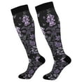 thumbnail image 1 of FORMRS Womens Knee High Socks Casual Long Thick Travel Daily Wear, 2 Pairs, Light Purple Flowers, 1 of 6