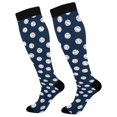 thumbnail image 1 of FORMRS Womens Knee High Socks Casual Long Thick Travel Daily Wear, 2 Pairs, Navy Blue Baseball Pattern, 1 of 6