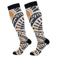 thumbnail image 1 of FORMRS Womens Knee High Socks Casual Long Thick Travel Daily Wear, 2 Pairs, Orange Art Pattern, 1 of 6