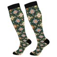 thumbnail image 1 of FORMRS Womens Knee High Socks Casual Long Thick Travel Daily Wear, 2 Pairs, Pink Geometric Flowers, 1 of 6
