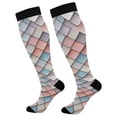 thumbnail image 1 of FORMRS Womens Knee High Socks Casual Long Thick Travel Daily Wear, 2 Pairs, Red Art Pattern, 1 of 6