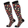 thumbnail image 1 of FORMRS Womens Knee High Socks Casual Long Thick Travel Daily Wear, 2 Pairs, Red Floral, 1 of 6