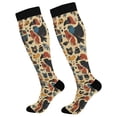 thumbnail image 1 of FORMRS Womens Knee High Socks Casual Long Thick Travel Daily Wear, 2 Pairs, Red Geometric, 1 of 6