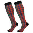 thumbnail image 1 of FORMRS Womens Knee High Socks Casual Long Thick Travel Daily Wear, 2 Pairs, Red and Blue Pattern, 1 of 6