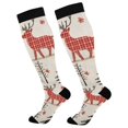 thumbnail image 1 of FORMRS Womens Knee High Socks Casual Long Thick Travel Daily Wear, 2 Pairs, Retro Christmas Forest, 1 of 6