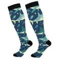thumbnail image 1 of FORMRS Womens Knee High Socks Casual Long Thick Travel Daily Wear, 2 Pairs, Sharks Pattern, 1 of 6
