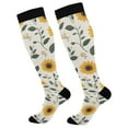 thumbnail image 1 of FORMRS Womens Knee High Socks Casual Long Thick Travel Daily Wear, 2 Pairs, Sunflower Pattern, 1 of 6