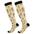 thumbnail image 1 of FORMRS Womens Knee High Socks Casual Long Thick Travel Daily Wear, 2 Pairs, Sunshine Pineapples, 1 of 6