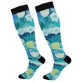 thumbnail image 1 of FORMRS Womens Knee High Socks Casual Long Thick Travel Daily Wear, 2 Pairs, Vibrant Cat Pattern, 1 of 6