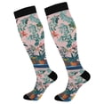 thumbnail image 1 of FORMRS Womens Knee High Socks Casual Long Thick Travel Daily Wear, 2 Pairs, Vibrant Flowers, 1 of 6