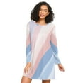 thumbnail image 1 of FORMRS Womens Long Sleeve Nightgowns Crew Neck Sleep Shirt Soft Pajamas Sizes S-3XL, Abstract Blue, 1 of 8