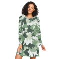 thumbnail image 1 of FORMRS Womens Long Sleeve Nightgowns Crew Neck Sleep Shirt Soft Pajamas Sizes S-3XL, Army Green Camouflage Pattern, 1 of 8