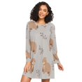 thumbnail image 1 of FORMRS Womens Long Sleeve Nightgowns Crew Neck Sleep Shirt Soft Pajamas Sizes S-3XL, Cartoon Bear, 1 of 8