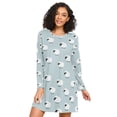 thumbnail image 1 of FORMRS Womens Long Sleeve Nightgowns Crew Neck Sleep Shirt Soft Pajamas Sizes S-3XL, Cartoon Sheep Pattern, 1 of 8