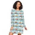 thumbnail image 1 of FORMRS Womens Long Sleeve Nightgowns Crew Neck Sleep Shirt Soft Pajamas Sizes S-3XL, Cartoon Train Pattern, 1 of 8