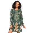 thumbnail image 1 of FORMRS Womens Long Sleeve Nightgowns Crew Neck Sleep Shirt Soft Pajamas Sizes S-3XL, Christmas Gift Pattern, 1 of 8