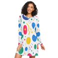 thumbnail image 1 of FORMRS Womens Long Sleeve Nightgowns Crew Neck Sleep Shirt Soft Pajamas Sizes S-3XL, Colorful Round, 1 of 8