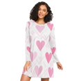 thumbnail image 1 of FORMRS Womens Long Sleeve Nightgowns Crew Neck Sleep Shirt Soft Pajamas Sizes S-3XL, Geometric Love, 1 of 8