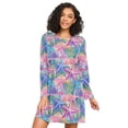 thumbnail image 1 of FORMRS Womens Long Sleeve Nightgowns Crew Neck Sleep Shirt Soft Pajamas Sizes S-3XL, Gradient Starfish Pattern, 1 of 8