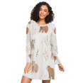 thumbnail image 1 of FORMRS Womens Long Sleeve Nightgowns Crew Neck Sleep Shirt Soft Pajamas Sizes S-3XL, Gray Bears, 1 of 8