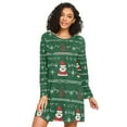 thumbnail image 1 of FORMRS Womens Long Sleeve Nightgowns Crew Neck Sleep Shirt Soft Pajamas Sizes S-3XL, Green Christmas Trees, 1 of 8