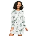 thumbnail image 1 of FORMRS Womens Long Sleeve Nightgowns Crew Neck Sleep Shirt Soft Pajamas Sizes S-3XL, Green Dinosaur Pattern, 1 of 8
