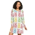 thumbnail image 1 of FORMRS Womens Long Sleeve Nightgowns Crew Neck Sleep Shirt Soft Pajamas Sizes S-3XL, Gummy Bear Pattern, 1 of 8