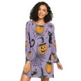 thumbnail image 1 of FORMRS Womens Long Sleeve Nightgowns Crew Neck Sleep Shirt Soft Pajamas Sizes S-3XL, Halloween Pumpkin, 1 of 8