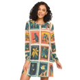 thumbnail image 1 of FORMRS Womens Long Sleeve Nightgowns Crew Neck Sleep Shirt Soft Pajamas Sizes S-3XL, Jungle Stamp, 1 of 8