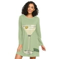 thumbnail image 1 of FORMRS Womens Long Sleeve Nightgowns Crew Neck Sleep Shirt Soft Pajamas Sizes S-3XL, Light Green Martini, 1 of 8