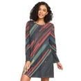 thumbnail image 1 of FORMRS Womens Long Sleeve Nightgowns Crew Neck Sleep Shirt Soft Pajamas Sizes S-3XL, Red Abstract Lines, 1 of 8