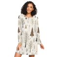thumbnail image 1 of FORMRS Womens Long Sleeve Nightgowns Crew Neck Sleep Shirt Soft Pajamas Sizes S-3XL, Winter Forest, 1 of 8
