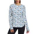 thumbnail image 1 of FORMRS Womens Long Sleeve Shirts UPF 50+ Sun Protection Quick Dry Fishing Hiking Tops, Size S-2XL, Blue Sheep Pattern, 1 of 8