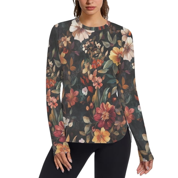 FORMRS Womens Long Sleeve Shirts UPF 50+ Sun Protection Quick Dry Fishing Hiking Tops, Size S-2XL, Colorful Flower