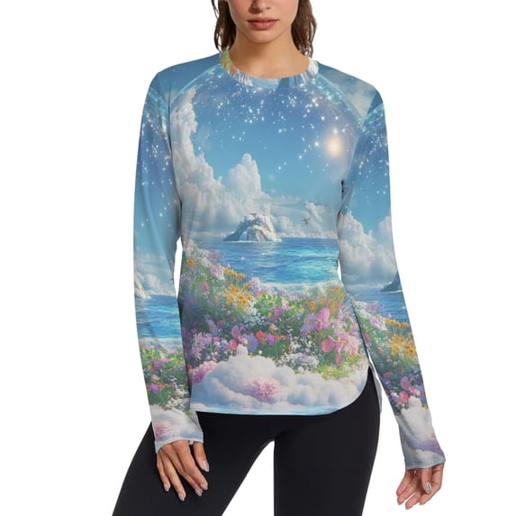 FORMRS Womens Long Sleeve Shirts UPF 50+ Sun Protection Quick Dry Fishing Hiking Tops, Size S-2XL, Crystal Ocean