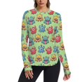 thumbnail image 1 of FORMRS Womens Long Sleeve Shirts UPF 50+ Sun Protection Quick Dry Fishing Hiking Tops, Size S-2XL, Cute Monsters Pattern, 1 of 8
