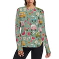 thumbnail image 1 of FORMRS Womens Long Sleeve Shirts UPF 50+ Sun Protection Quick Dry Fishing Hiking Tops, Size S-2XL, Green Cartoon Trucks Pattern, 1 of 8