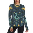 thumbnail image 1 of FORMRS Womens Long Sleeve Shirts UPF 50+ Sun Protection Quick Dry Fishing Hiking Tops, Size S-2XL, Green Dragon Flowers, 1 of 8