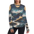 thumbnail image 1 of FORMRS Womens Long Sleeve Shirts UPF 50+ Sun Protection Quick Dry Fishing Hiking Tops, Size S-2XL, Green Mountains, 1 of 8