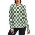 thumbnail image 1 of FORMRS Womens Long Sleeve Shirts UPF 50+ Sun Protection Quick Dry Fishing Hiking Tops, Size S-2XL, Green and White Plaid Pattern, 1 of 8