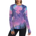 thumbnail image 1 of FORMRS Womens Long Sleeve Shirts UPF 50+ Sun Protection Quick Dry Fishing Hiking Tops, Size S-2XL, Neon Jellyfish, 1 of 8