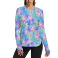 thumbnail image 1 of FORMRS Womens Long Sleeve Shirts UPF 50+ Sun Protection Quick Dry Fishing Hiking Tops, Size S-2XL, Neon Starfish Pattern, 1 of 8