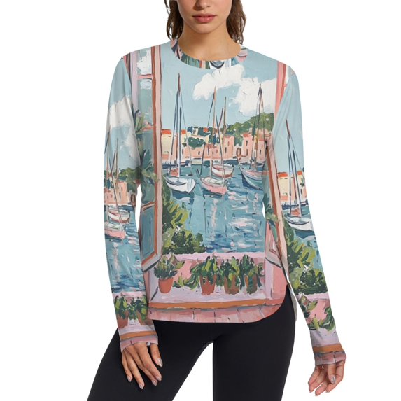 FORMRS Womens Long Sleeve Shirts UPF 50+ Sun Protection Quick Dry Fishing Hiking Tops, Size S-2XL, Pink Boat