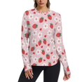 thumbnail image 1 of FORMRS Womens Long Sleeve Shirts UPF 50+ Sun Protection Quick Dry Fishing Hiking Tops, Size S-2XL, Pink Floral Strawberry Pattern, 1 of 8