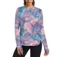 thumbnail image 1 of FORMRS Womens Long Sleeve Shirts UPF 50+ Sun Protection Quick Dry Fishing Hiking Tops, Size S-2XL, Pink Marble Pattern, 1 of 8
