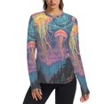 thumbnail image 1 of FORMRS Womens Long Sleeve Shirts UPF 50+ Sun Protection Quick Dry Fishing Hiking Tops, Size S-2XL, Psychedelic Jellyfish, 1 of 8