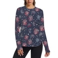 thumbnail image 1 of FORMRS Womens Long Sleeve Shirts UPF 50+ Sun Protection Quick Dry Fishing Hiking Tops, Size S-2XL, Red and Blue Fireworks Pattern, 1 of 8