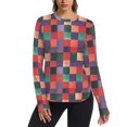 thumbnail image 1 of FORMRS Womens Long Sleeve Shirts UPF 50+ Sun Protection Quick Dry Fishing Hiking Tops, Size S-2XL, Red and Purple Plaid Pattern, 1 of 8