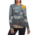 thumbnail image 1 of FORMRS Womens Long Sleeve Shirts UPF 50+ Sun Protection Quick Dry Fishing Hiking Tops, Size S-2XL, Swirling Starry Sky, 1 of 8