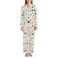 thumbnail image 1 of FORMRS Womens Pajama Set Long Sleeve Top and Pants with Pockets Soft Comfy Lounge Sleepwear, Sizes S-2XL, Beige Vegetables Pattern, 1 of 7